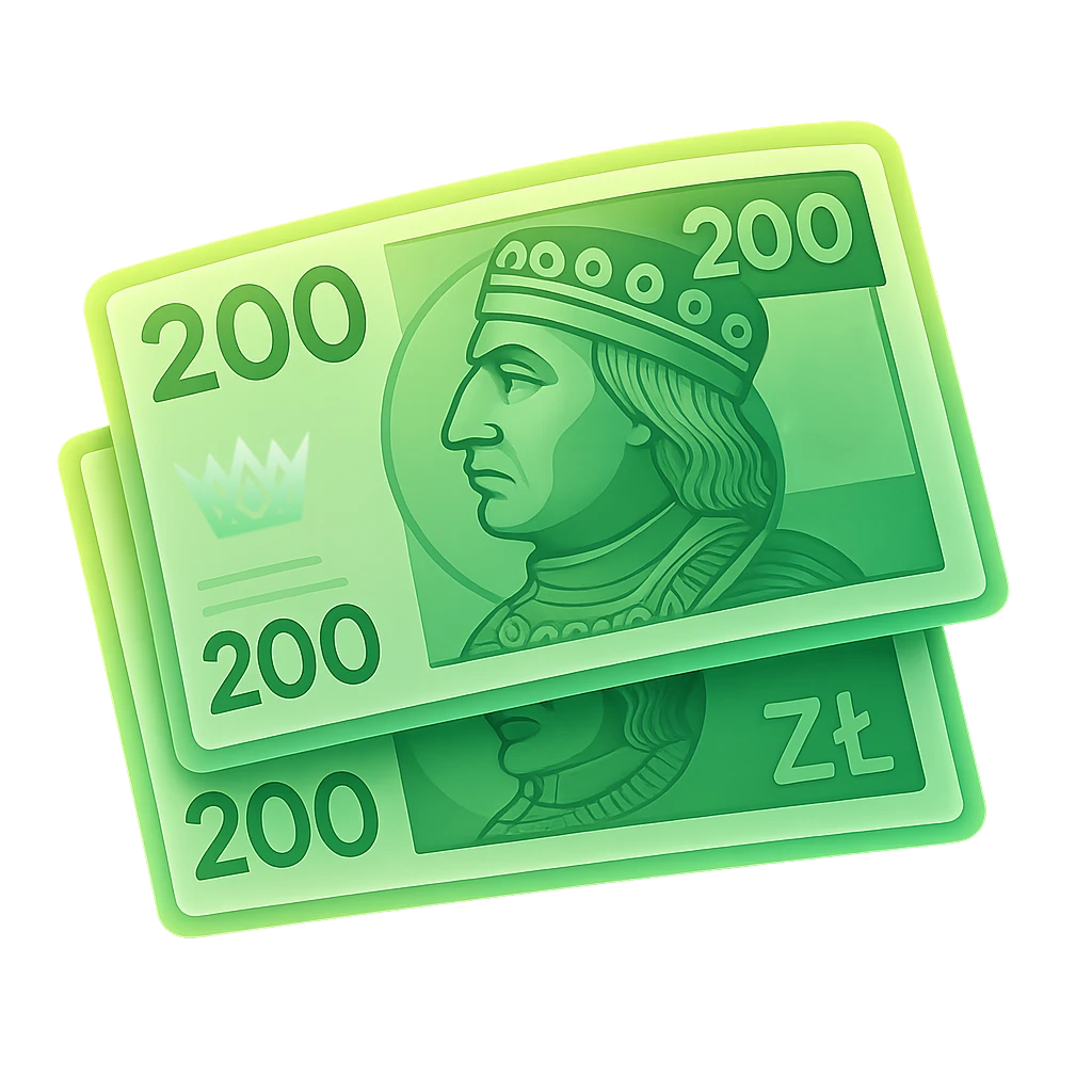 Banknot 200 zł ikona Banknot 200 zł ikona