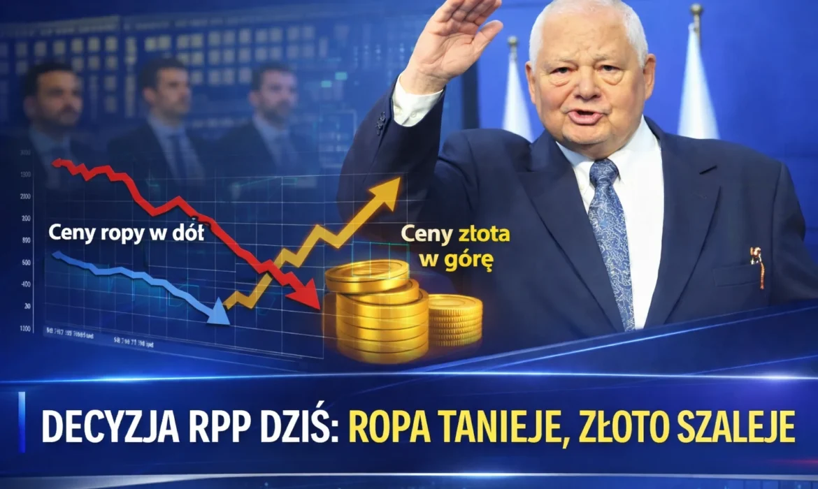 Decyzja RPP - spadek cen ropy i wzrost cen złota na rynkach finansowych.