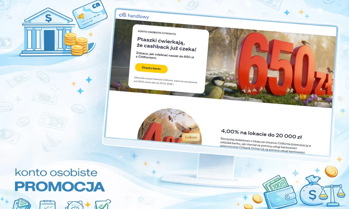 Konto osobiste Citi Bank - Promocja 650 zł | BankMoney.pl