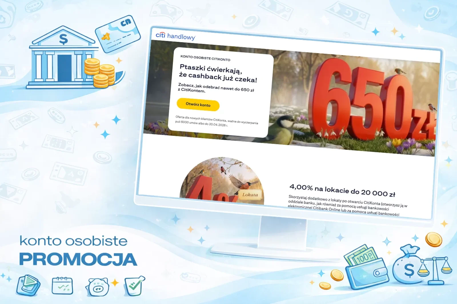 Konto osobiste Citi Bank - Promocja 650 zł | BankMoney.pl