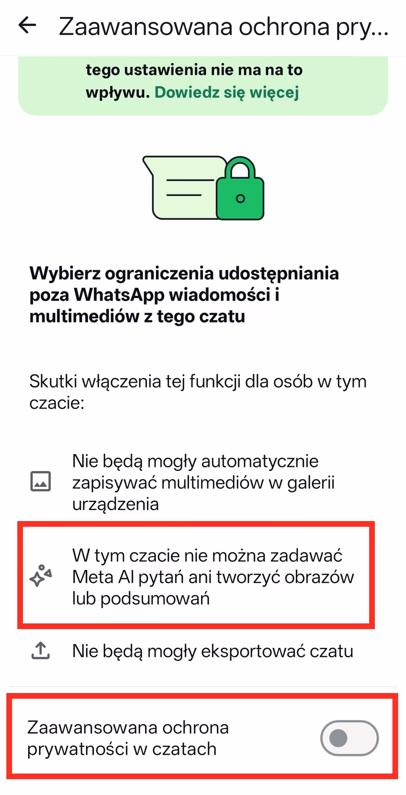 Jak wyłączyć Meta AI WhatsApp