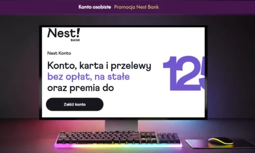 Nest Konto do 1250 zł premii i 0 zł za konto, kartę