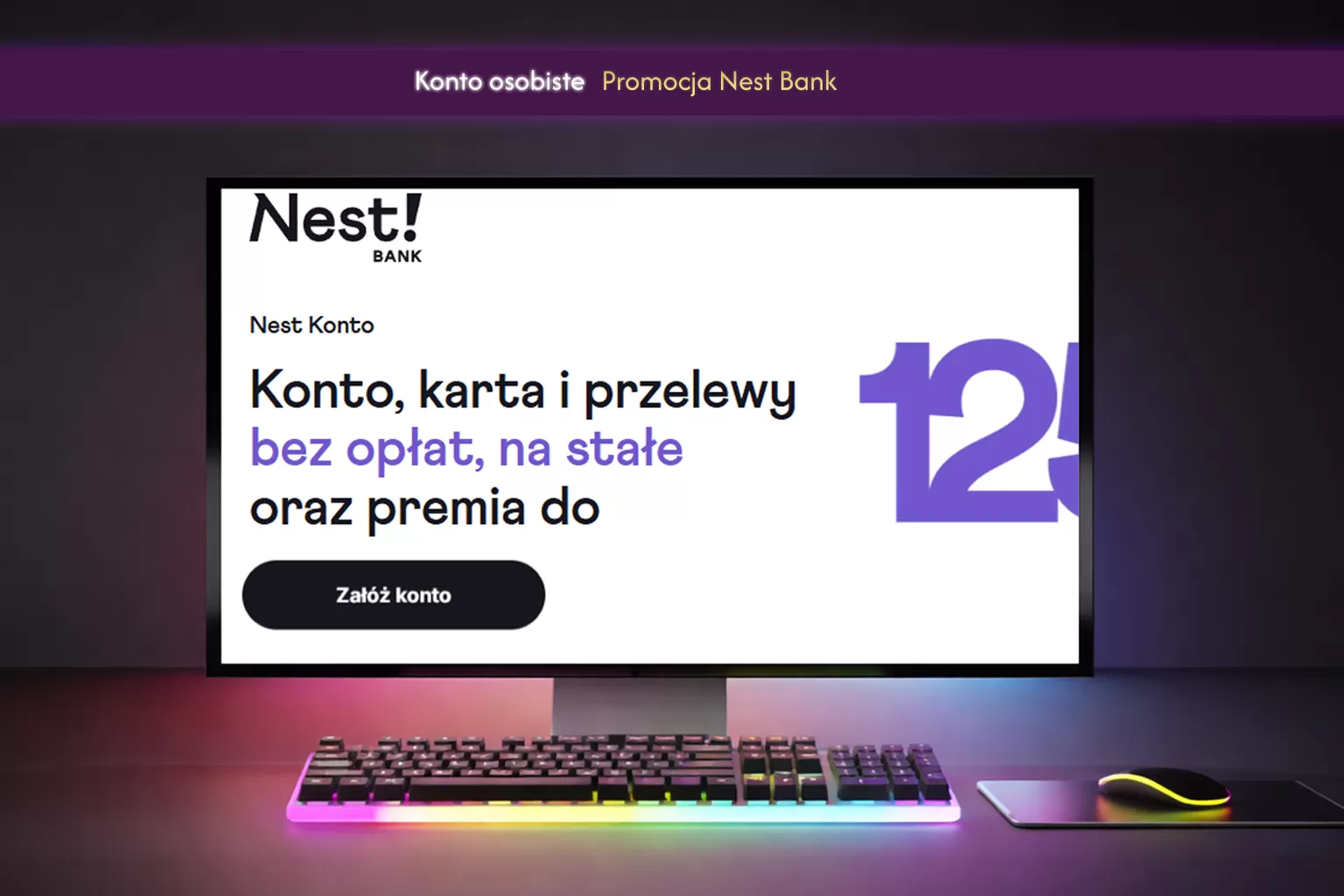 Nest Konto do 1250 zł premii i 0 zł za konto, kartę