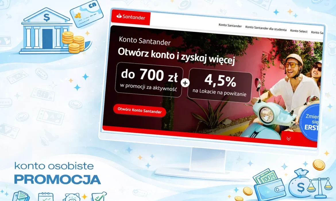 Santander konto osobiste promocja 700 zł