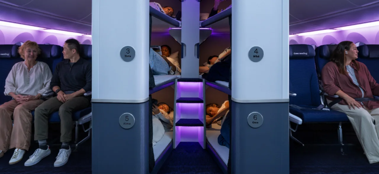 Łóżka w samolocie Air New Zeland