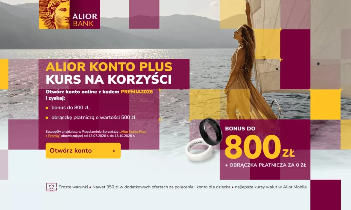 Alior Konto Plus: 800 zł i obrączka za 0 zł