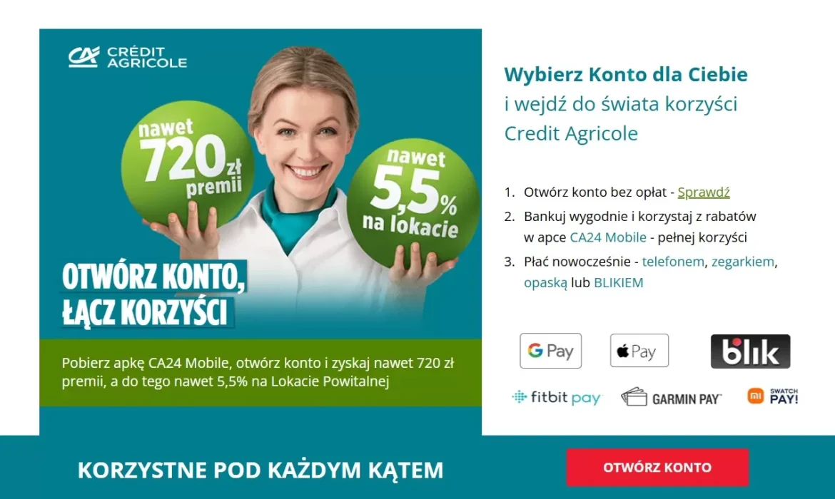 Promocja Credit Agricole 720 zł
