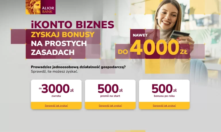 Alior iKonto Biznes nawet 4000 zł premii dla firmy