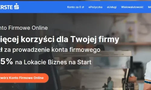 Erste: do 4500 zł za Konto Firmowe + 4,5% lokaty